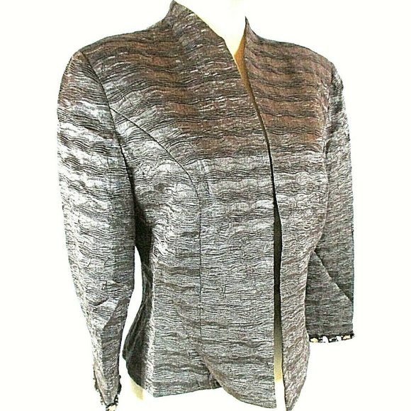 KM Collections Milla Bell Women's 10 Gray Textured - Picture 3 of 11